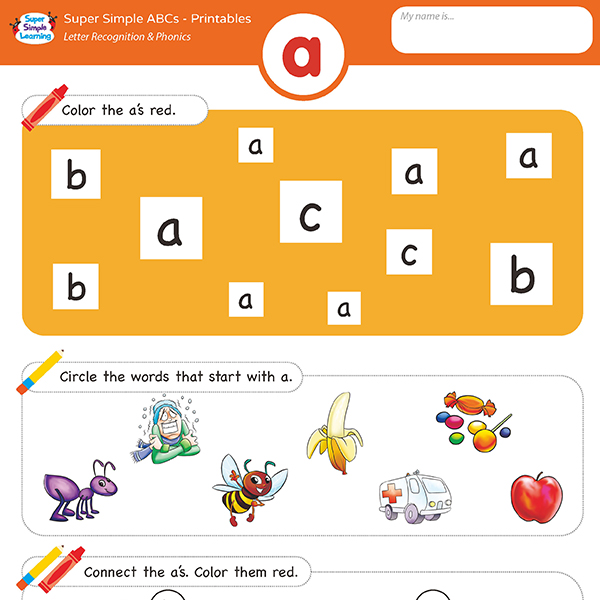 Super Simple ABC's-Letter Recognition & Phonics Worksheet