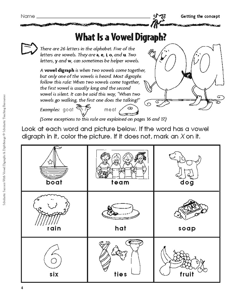 scholastic success with vowel digraphs&dipthongs